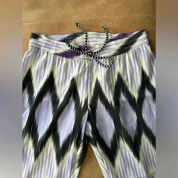 CALYPSO BY ST BARTH LIGHTWEIGHT SILK BLEND IKAT DRAWSTRING COVERUP JOGGERS SMALL - Picture 5 of 12